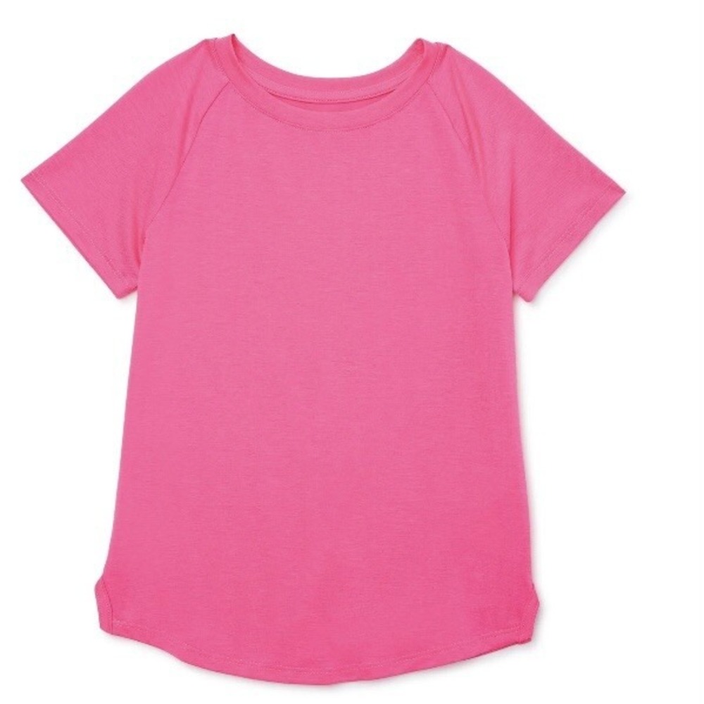 Athletic Works Girls Active Short Sleeve Tee Small 6-6X New with Tags Pink Soft